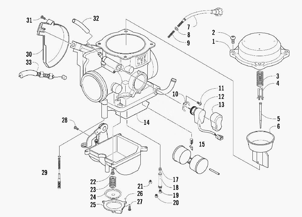 ArcticCat 0470-859 COMPLETE CARBURETOR ASSEMBLY